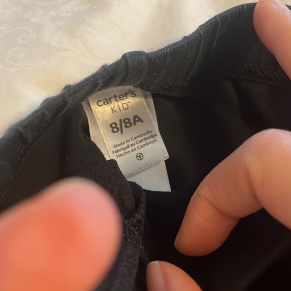 Girl size 8 bundle (2 leggings & 1 hooded long sleeve tee) - Picture 2 of 4